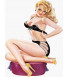 mini sticker pin up sous vetement noir style année 50 retro