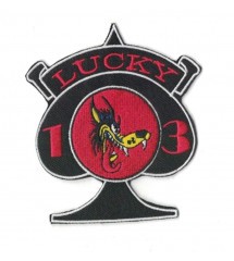 patch lone wolf lucky 13 as de pique huile garage deco ecusson