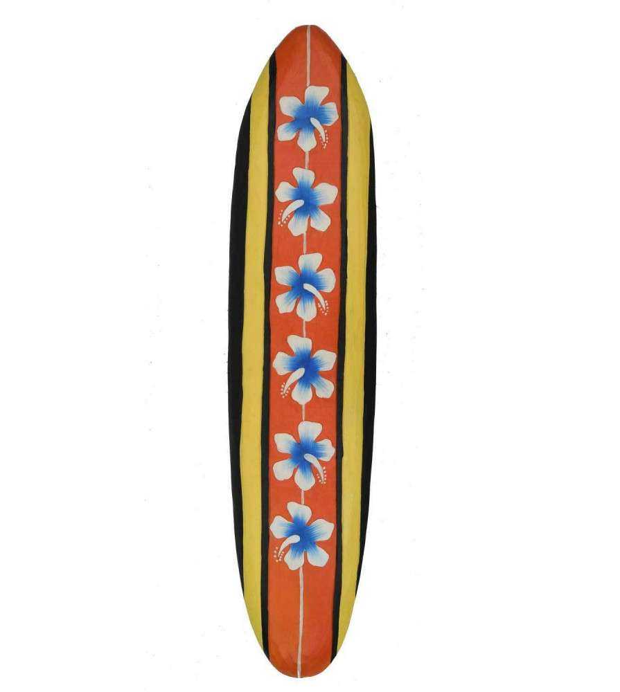 2 coloré DECO Surf 60 cm en bois avec Hibiskus fleurs planche de surf planche de surf