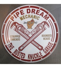 plaque pipe dream mechanic bustle kbuckle garage 30 cm tole deco
