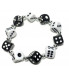 bracelet dé noir et blanc elastique rockabilly pin up