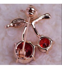 broche cerise strass rouge blanc pin up rockabilly retro