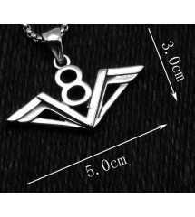 pendentif inox logo moteur V8 homme femme rocker