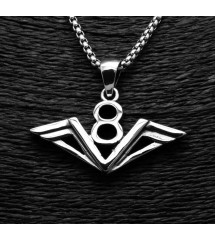 pendentif inox logo moteur V8 homme femme rocker