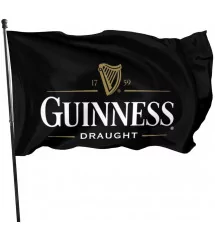 drapeau biere beer guinness draught noir nylon 150x90 cm flag francais