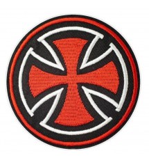 patch croix celtic noir rouge dans un rond noir 8cm ecusson thermocollant veste chemises