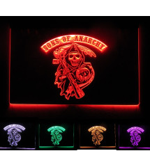 neon sons of anarchy multicolore , telecommande