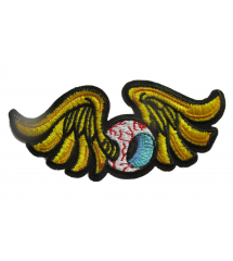 patch oeil volant 10x5cm ecusson thermocolant globe oculaire