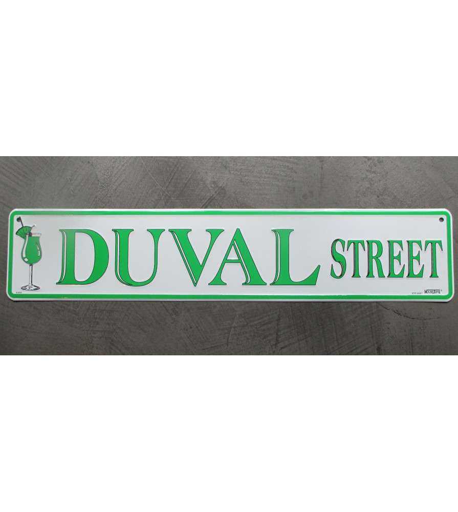 plaque de rue duval street alcool pastis 61x13 cm tole deco metal