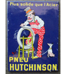 magnet ancien en email hutchinson pneu 7.5x5.5 cm plus solide que l'acier