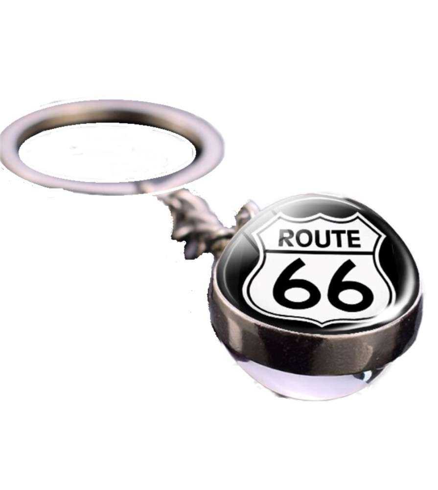 porte cle route 66 boule, en metal et plastique porte cle route 66 boule, en metal et plastique