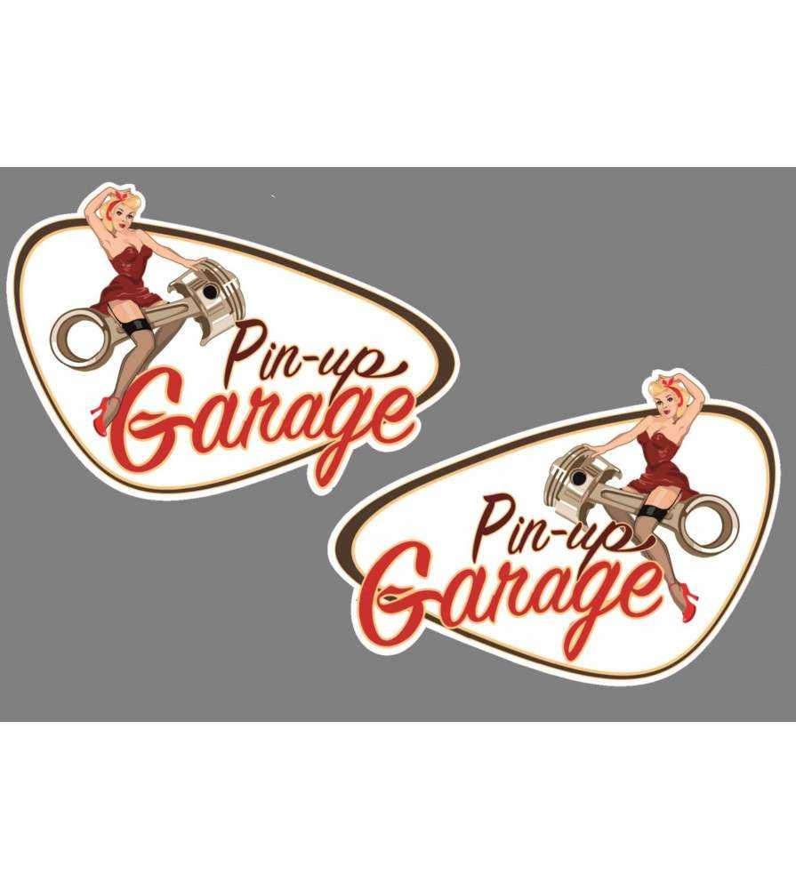 2 stickers pin up garage de 10x7 cm. 2 stickers pin up garage de 10x7 cm.