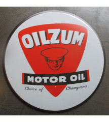 plaque décorative oilzum motor oil tole ronde 30cm blanche