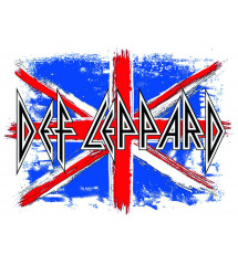 Def Leppard plaque and English flag 41x32 cm Tole of the hard rock band