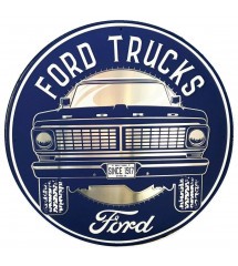 grande plaque 60cm ford trucks pick up vu de face tole ronde affiche metal usa