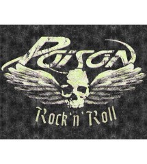 Plate Poison Rock N Roll 41x32cm with a skull garlic tole USA