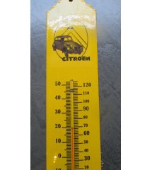 thermometre en email veritable 2ch citroen 30x6.5cm tole emaillée deudeuche