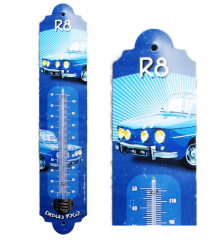 thermometre renault r8 gordini bleu, tole 30cm.0