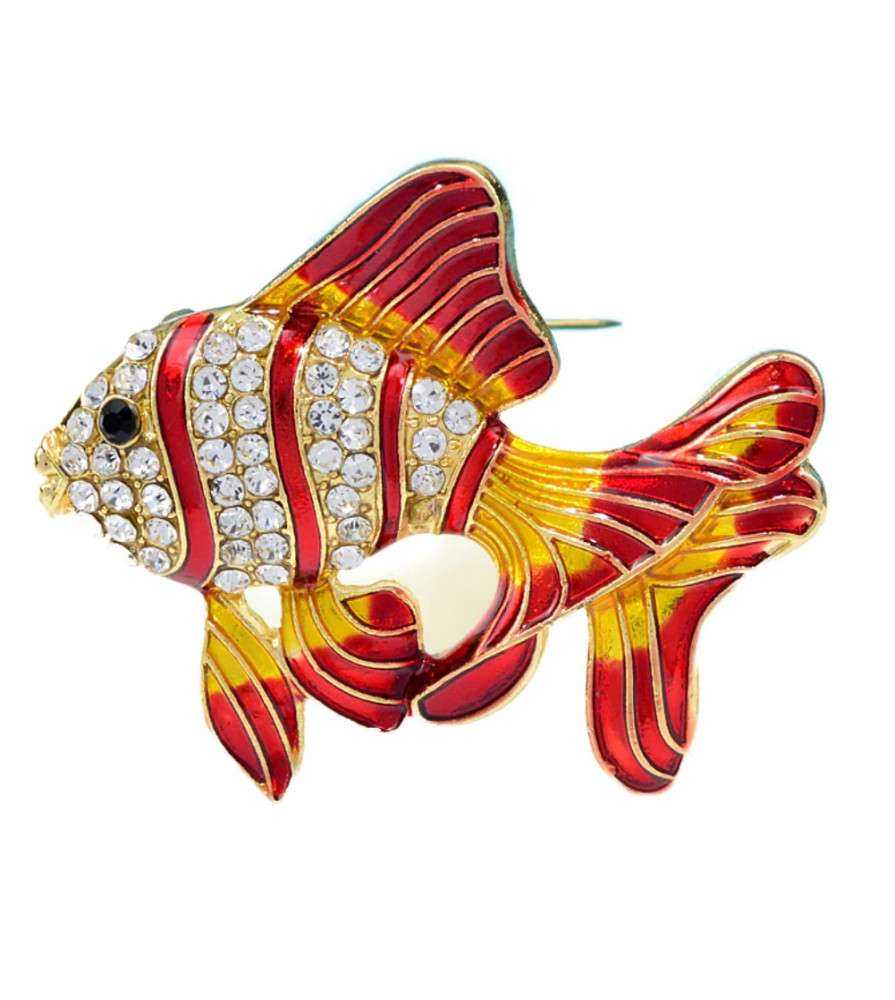 broche poisson orange strass broche poisson orange strass