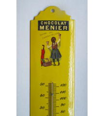 THERMOMETRE PLAQUE EMAILLEE PUBLICITAIRE CHOCOLAT MENIER EMAIL VERITABLE FRANCE 