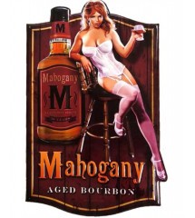 plaque pin up mahogany