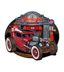plaque hot rod rouge a scallop , big bloc