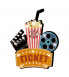 plaque 50x40cm ticket cinema pop corn usa tole emboutie