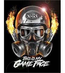 plaque tete casqué pilote de dragster NHRA 41x32 cm tole USA game face