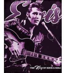 Plate elvis presley purple the king rock roll 41x32 cm tole USA
