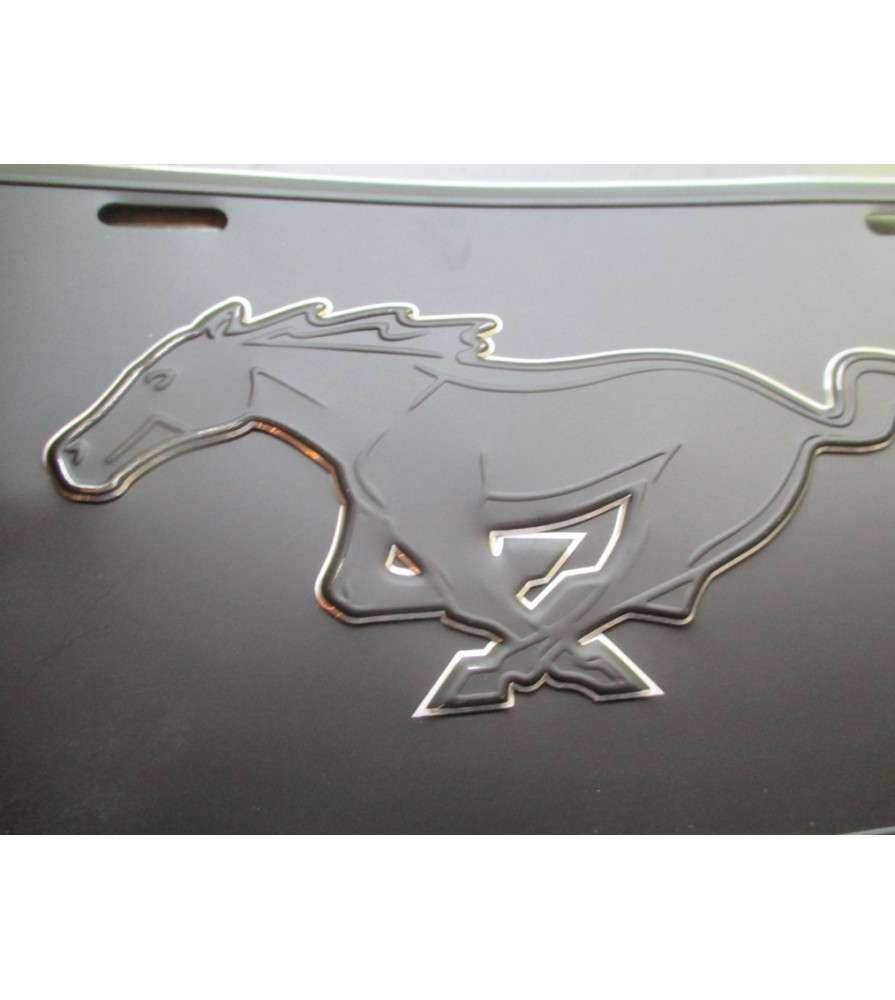 plaque d'immatriculation ford mustang full black noir mat license plate