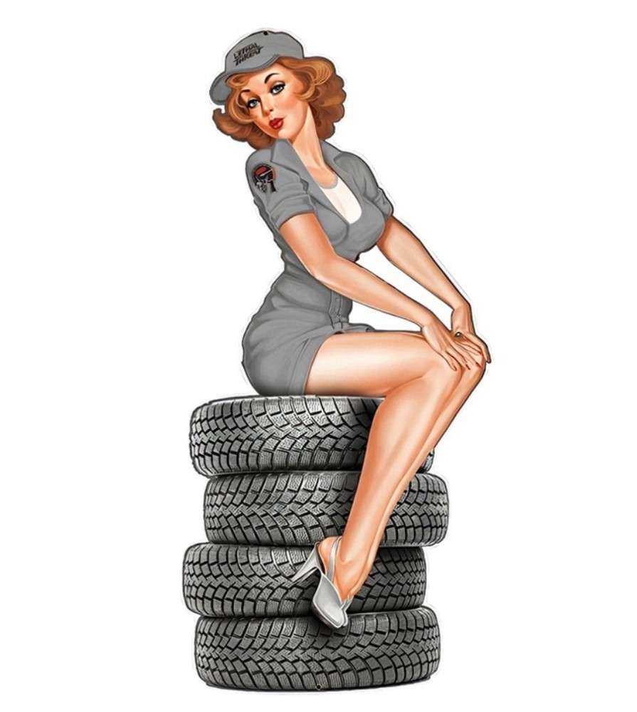 sticker pinup mecano et pneu sticker pinup mecano et pneu