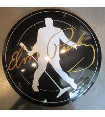 domed plate Elvis Presley signature gold 40 cm Tole Metal Deco