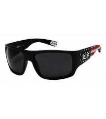 lunette de soleil LOCS noir branche drapeau des USA homme biker