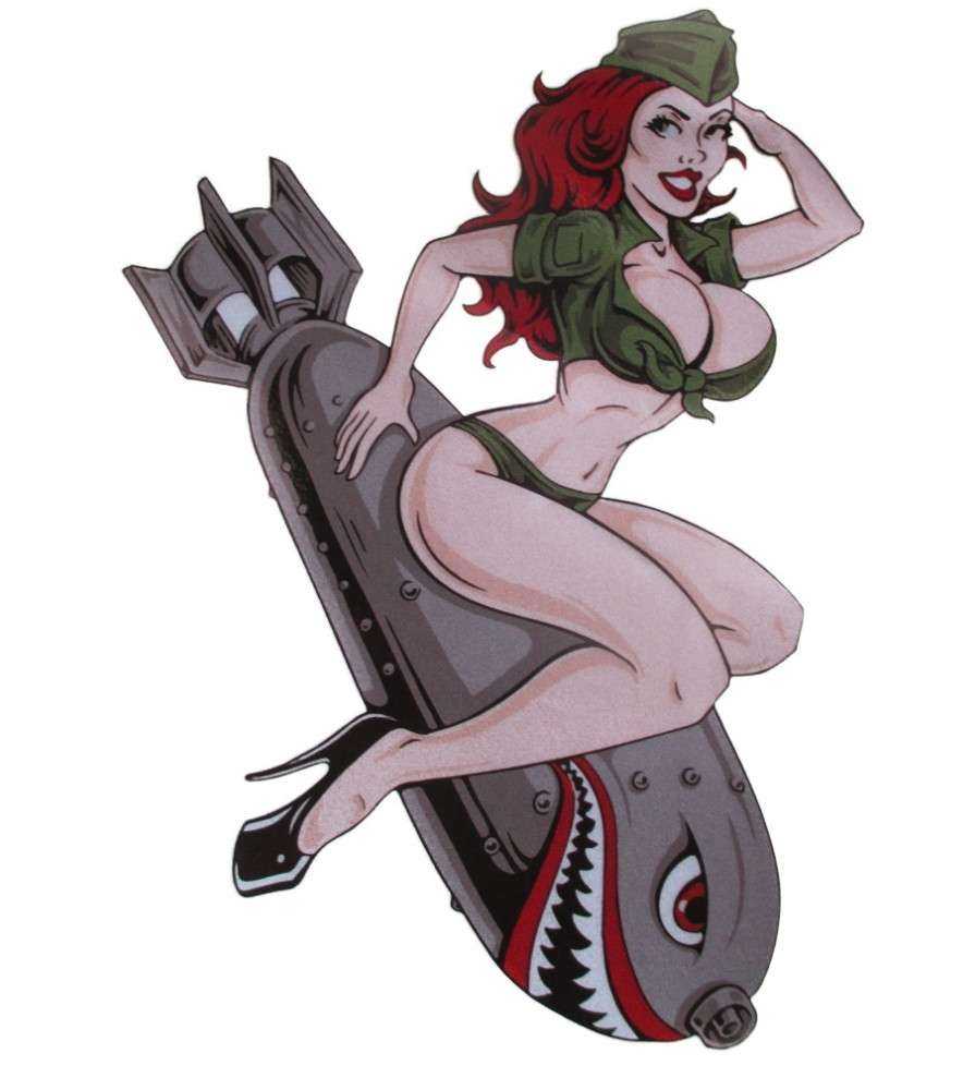 sticker pin up rousse et bombe sticker pin up rousse et bombe