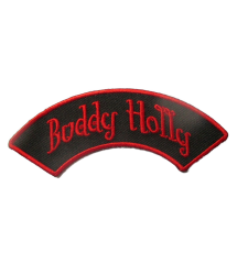 patch banderolle buddy holly noir rouge