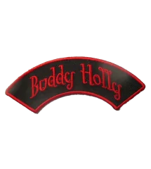 patch banderolle buddy holly noir rouge