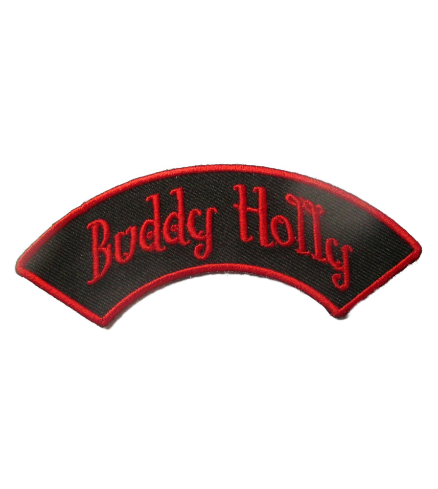 patch banderolle buddy holly noir rouge