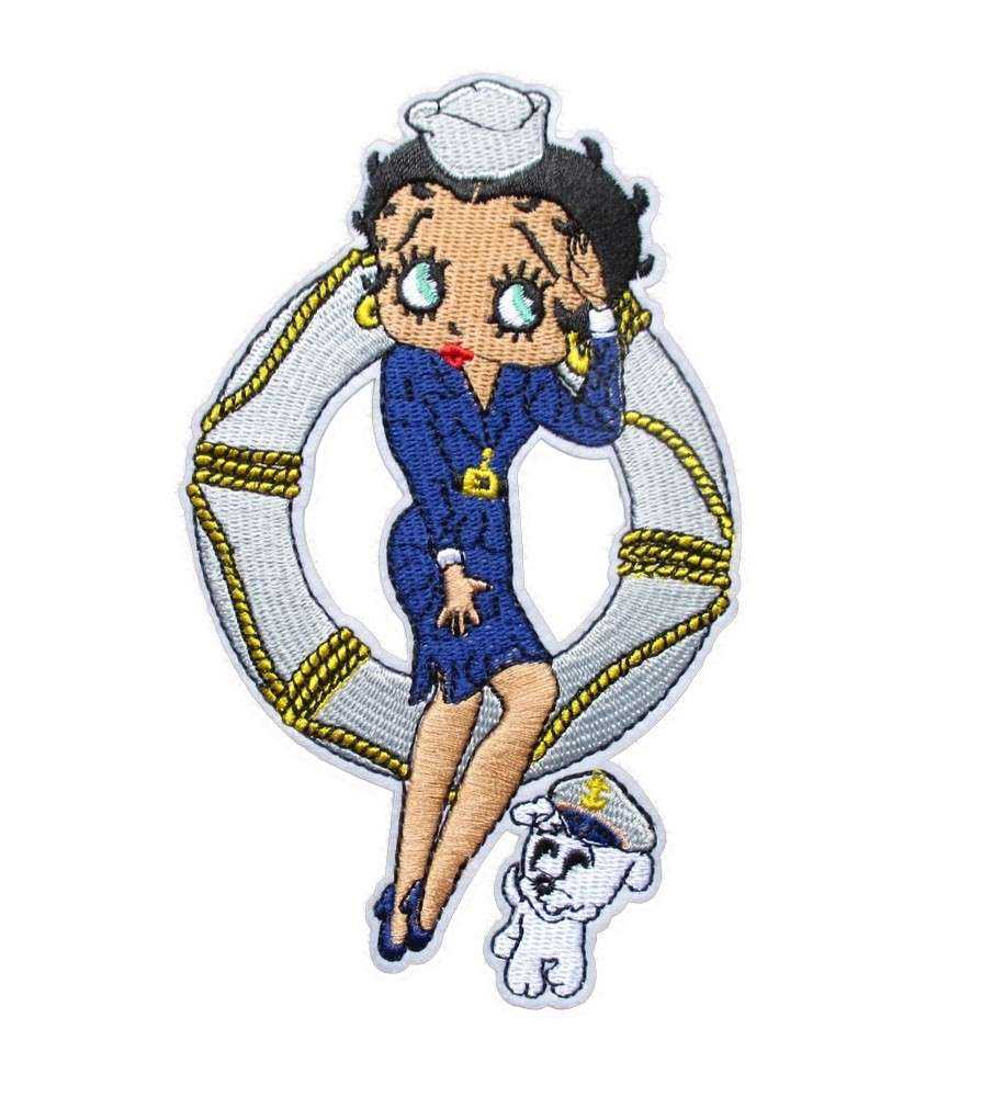patch betty boop dans la marine avec sa bouée . patch betty boop dans la marine avec sa bouée .