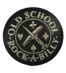 patch old school rockabilly 8 cm rumble59 style barber écusson thermocollant