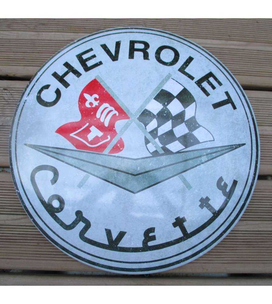 plaque metal diamètre 30cm : CHEVROLET - American Tradition