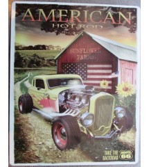 plaque american hot rod take the backroad 66 38x30 cm tole deco route