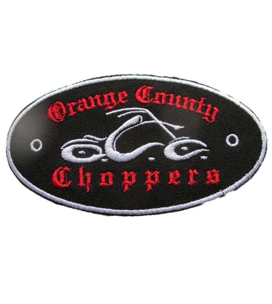 patch orange county choppers black red 11.5x6 cm logo thermoadhesive badge