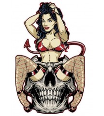 Sticker Devil girl brunette...