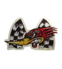 sticker woody drapeau a damier vieillit 15x9cm autocollant fin