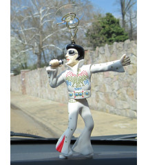 figurine elvis presley dansant pour retroviseur de voiture (blanc) collector figurine elvis presley dansant pour retroviseur de voiture (blanc) collector