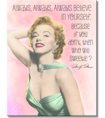tin sign marilyn believe in yourself 41x32cm deco affiche metal
