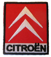 rectangular red citroen patch 7.5x6cm french car iron-on badge
