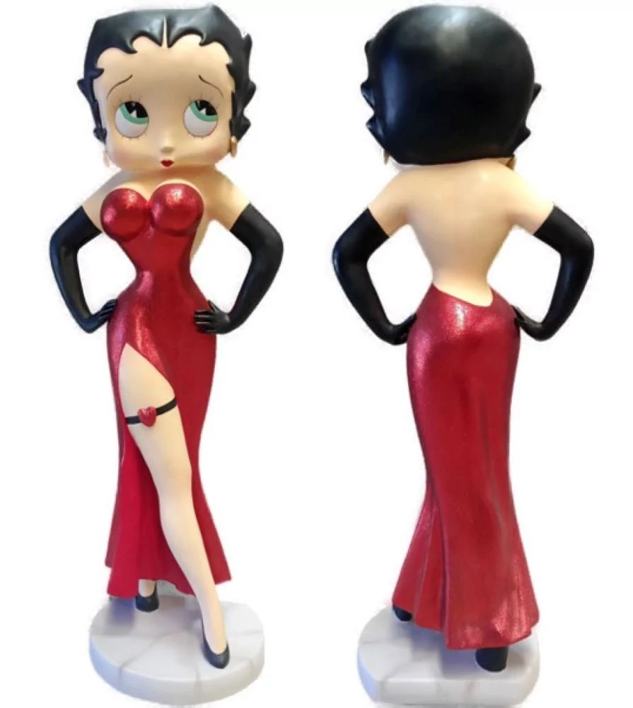 statue taille réelle betty boop dans sa robe rouge 180 cm cartoon