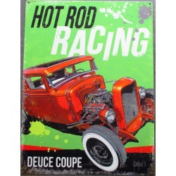 plaque hot rod racing deuce coupe 40x30 cm hot rod orange 1932 tole publicitaire