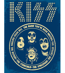 KISS plaque 4 members of the group on a blue background 41x32 cm tole hard rock group